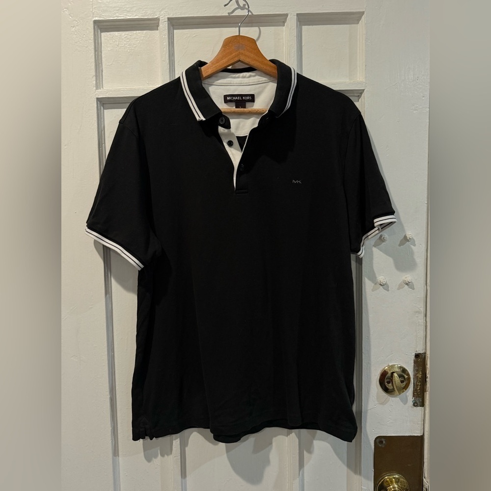 Michael Kors Black Polo with White Accents
